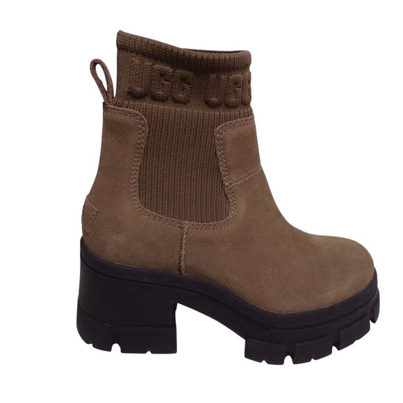 🆕UGG Brooklyn Platform Chelsea Leather Boot Hickory 7.5 - Picture 9 of 12